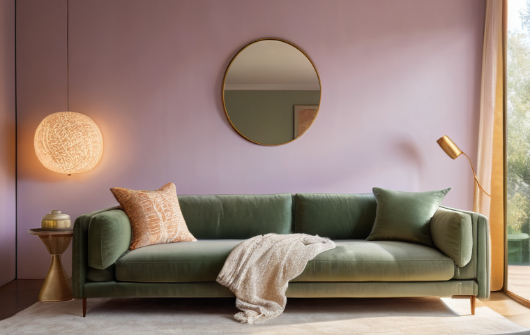 인상주의적 디자인 원칙의 현대적 적용 - **"Impressionistic Living Room with Dynamic Light:** A bright and airy modern living room, bathed in...