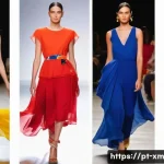 Home 21 인상주의적 색채의 현대적 응용 - A contemporary fashion runway scene featuring models wearing vibrant clothing inspired by impression...